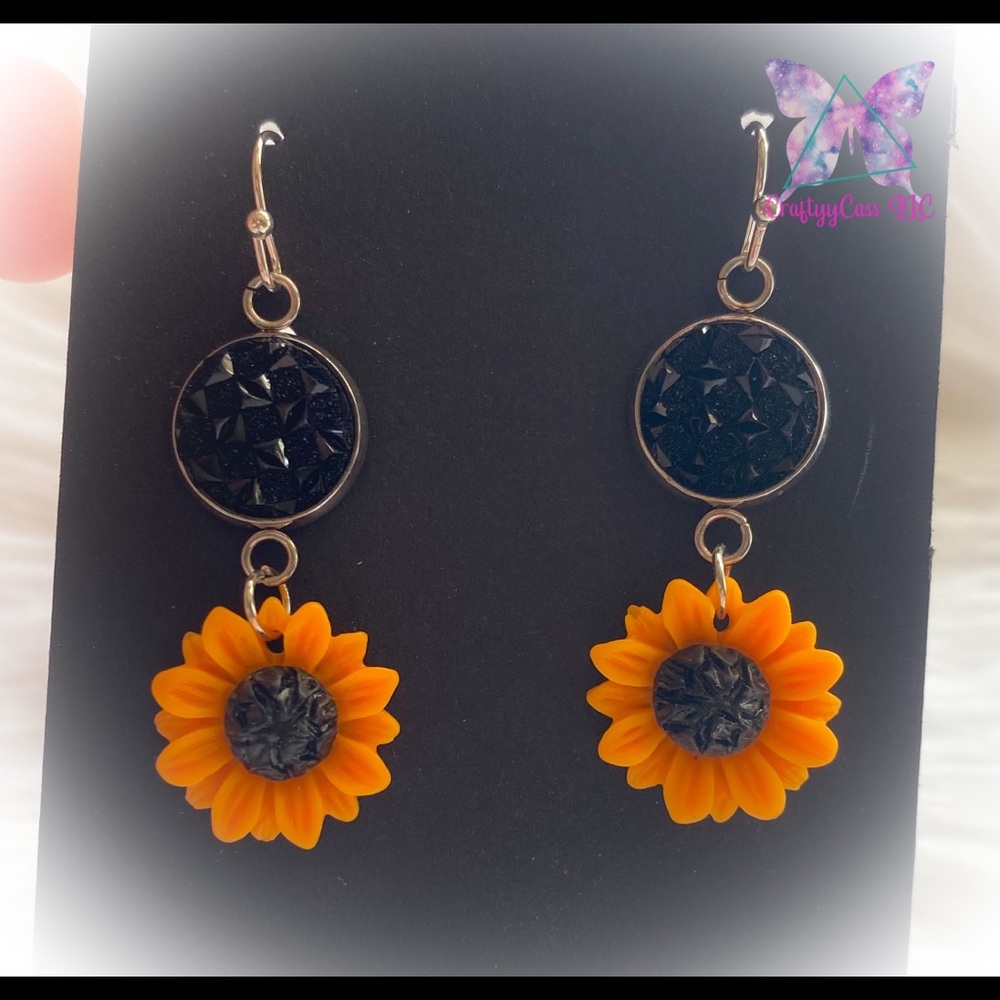3 Pairs Sunflower Earrings